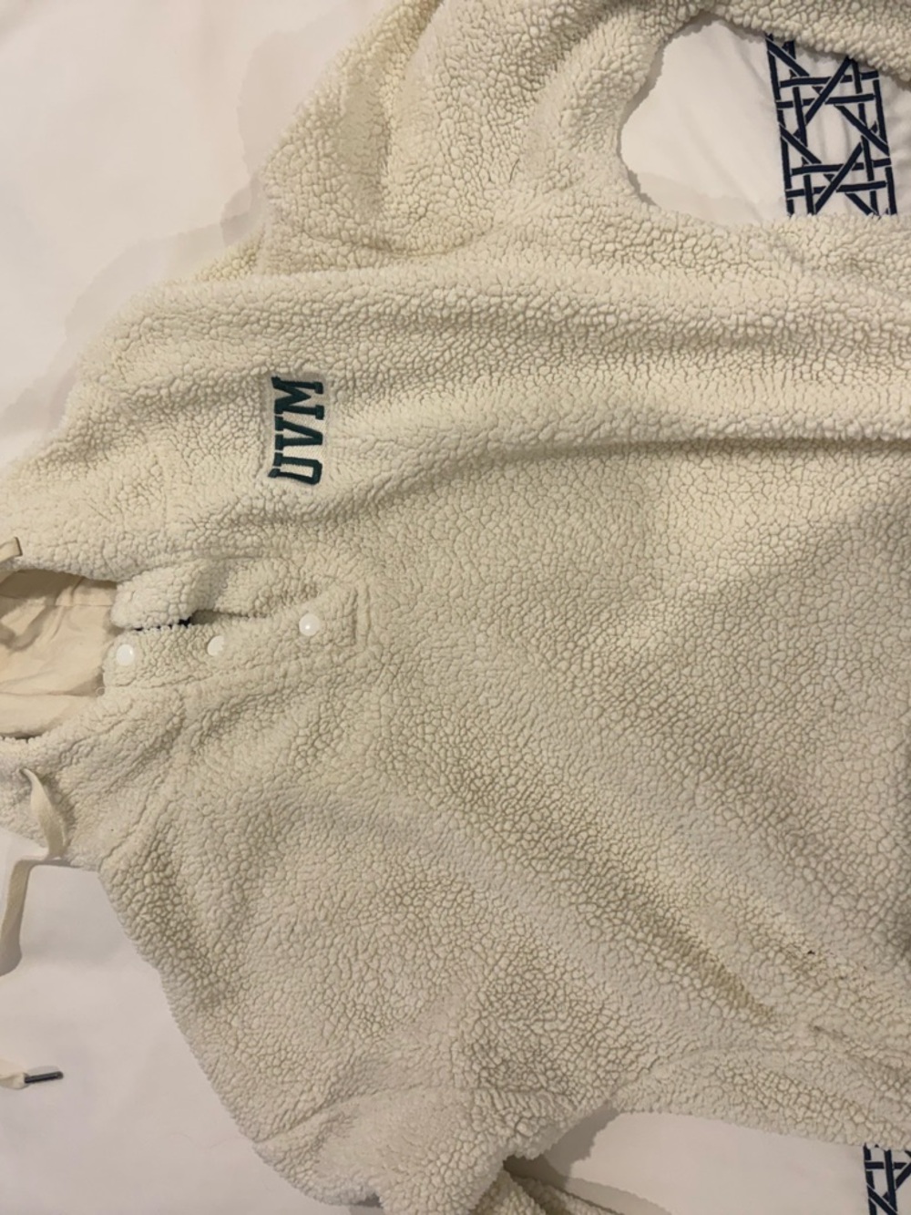 Colosseum Cream Sherpa Jacket with Black Label